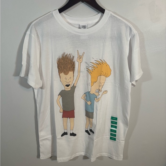 Freeze Other - Beavis and Butt-Head Freeze NY Graphic Tee | Men’s L | MTV Cartoon White Shirt